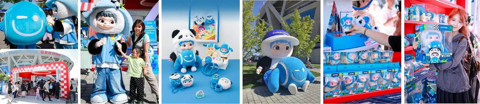 WAKUKU merchandise, mascot appearances and retail stands at the China Open tennis tournament